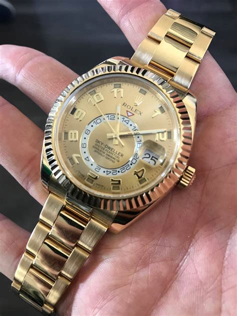 rolex gold skydweller|rolex sky dweller price range.